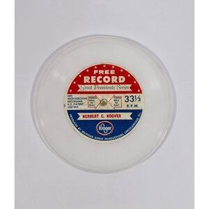 Vintage 33 1/3 RPM Kroger Great Presidents Series Free Record Herbert C Edition